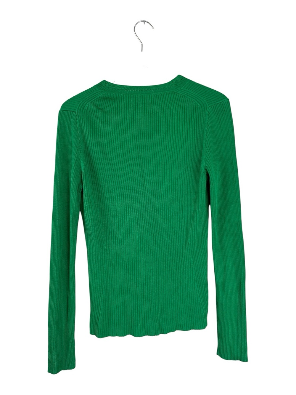 ME+EM Ribbed V-Neck Cardigan Sweater Green Size Large - Picture 3 of 5